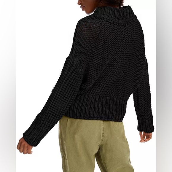 Free People 'My Only Sunshine' Chunky Knit
Mock Neck Sweater in Black Medium - Picture 5 of 15